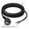 Qoltec Kabel zasilający | wtyczka kątowa SCHUKO CEE 7/7 (E/F) | miedź Cu odizolowany lutowany | 3x0.75mm2 | 3m